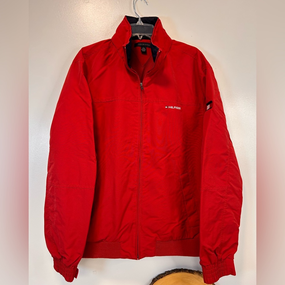 Tommy Hilfiger Water-Resistant Hooded Regatta Red Jacket Men’s Size XL‎